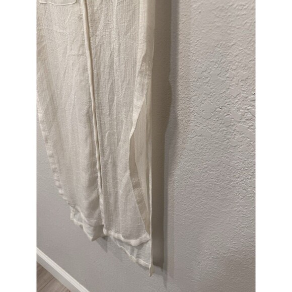 Helmut Lang Tunic Shirt  Swift Sleeveless Sheer Button Front White Size PT - Picture 8 of 10